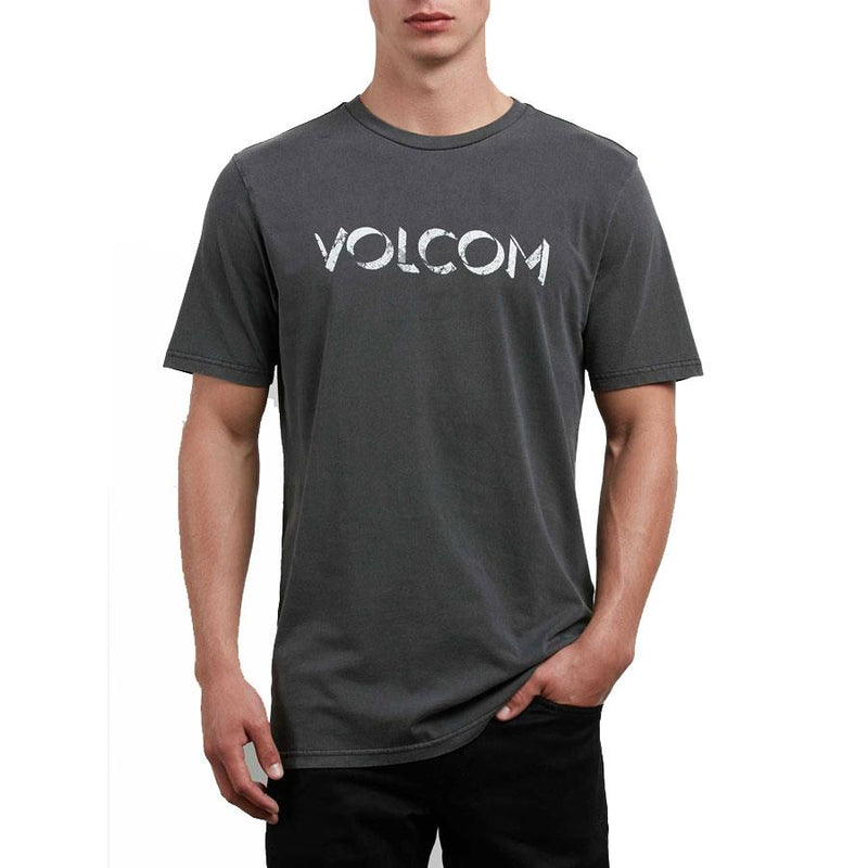 volcom shadow block short sleeve front view mens t-shirts short sleeve shirts black
