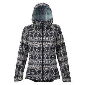 buton day lite gore-tex rain jacket front view womens windbreakers black print 17804101960