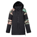 burton cinder anorak jacket womens front view womens shell jackets black/pink/cyan 15003101994