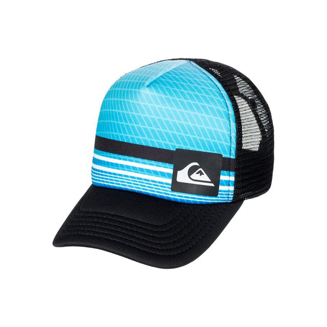 quicksilver baby foamnation trucker hat front view toddlers hat black/blue aqiha03071-bmm0