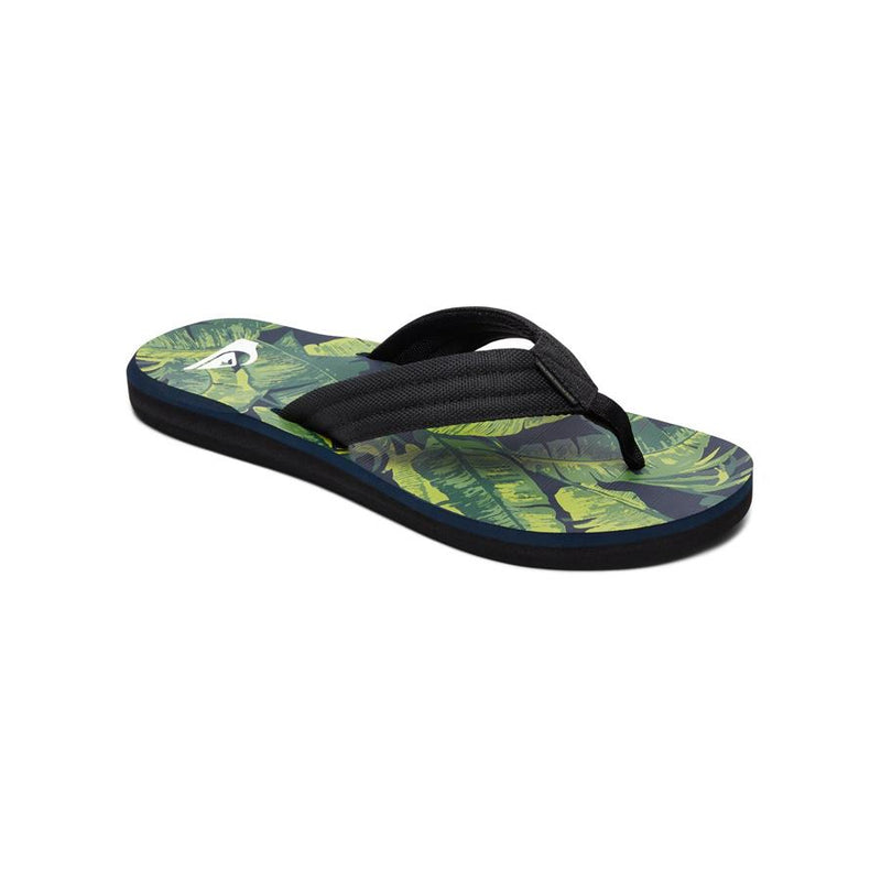 quicksilver carver sandals front view mes flip flops black/green aqyl100559-xkbg