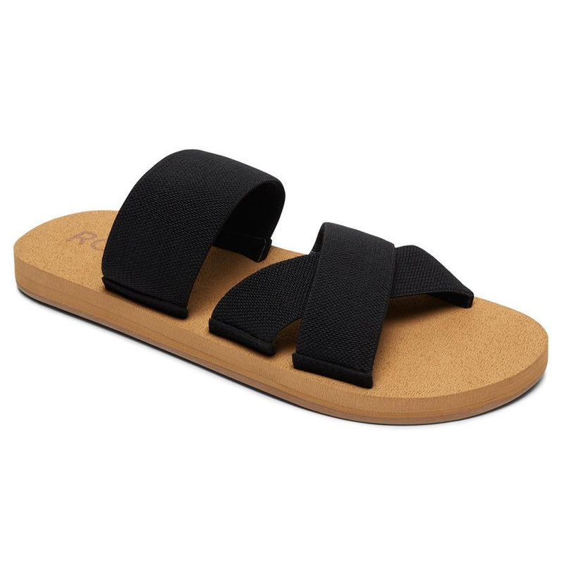roxy shoreside sandals front view womens fashion sandals black arjl100656-blk