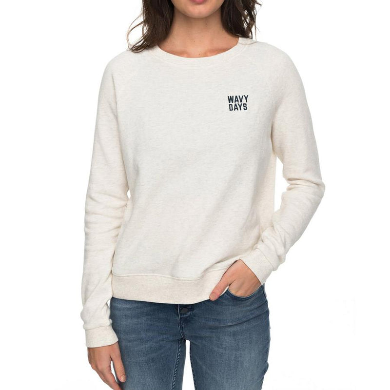 roxy Hope To Love Pull Over Sweatshirt front view womens sweaters off white erjft03697-tenh