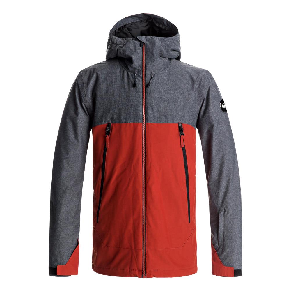 quicksilver Sierra Jacket front view Mens Insulated Snowboard Jacket red/grey eqytj03124-kqp0