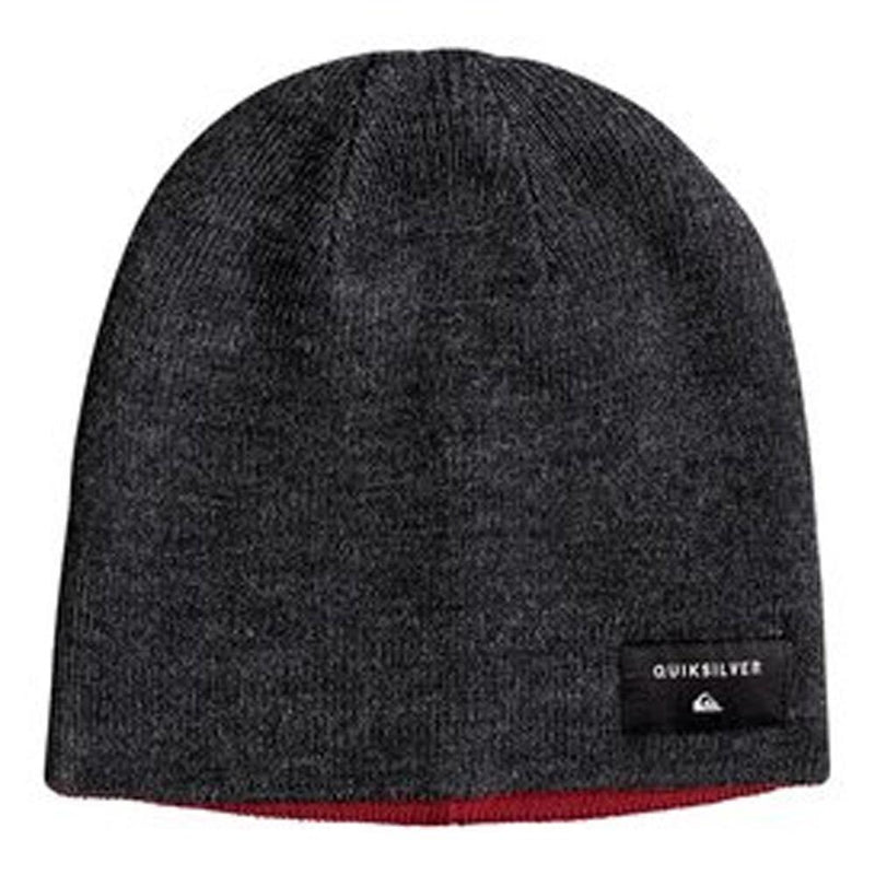 quicksilver Reversible Beanie front view Youth Toques charcoal eqbha03021-xkkr