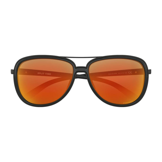 okaley Split Time Prizm front view Womens Lifestye Sunglasses orange black matte oo4129-0458