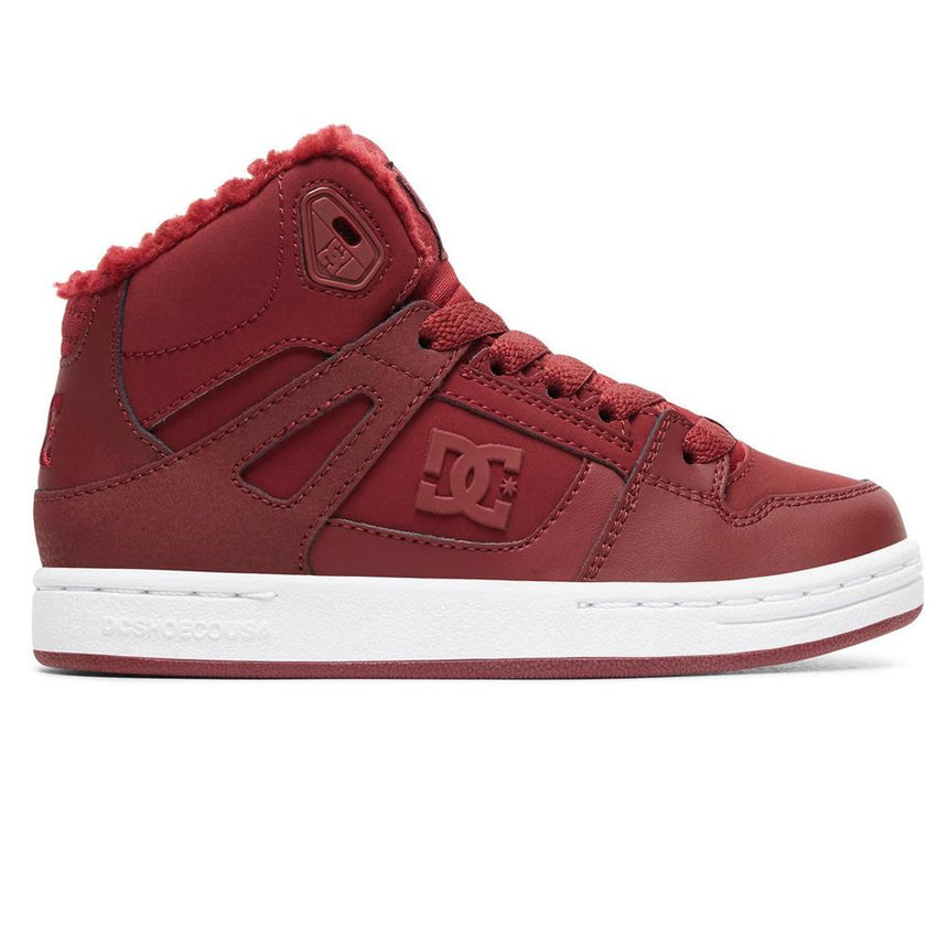 adgs100082-bur dc girls pure winter high top kids winter boots burgundy