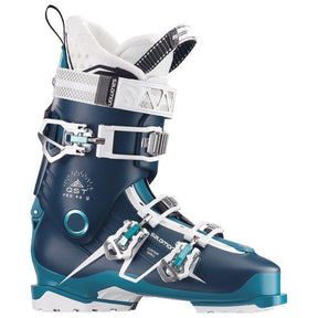 39153700 salmon alp qst pro 90 w side view womens boots black/blue