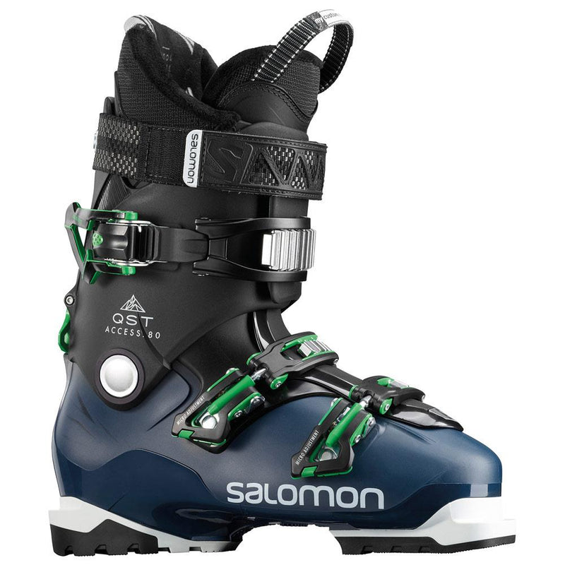 l39936300 salomon alp qst access 80 side view mens boots black/green