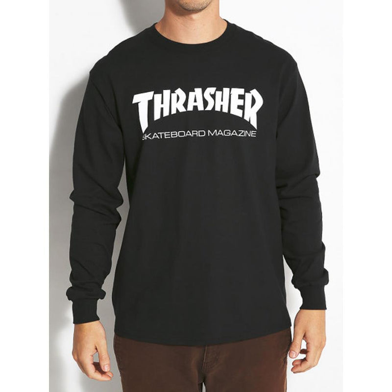 thrasher skate mag ls tee front view mens t-shirts long sleeve black