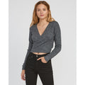 rvca the fuzz wrap front view womens sweaters charcoal
