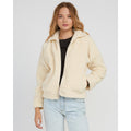 rvca ted sherpa front view womens casual jackets white