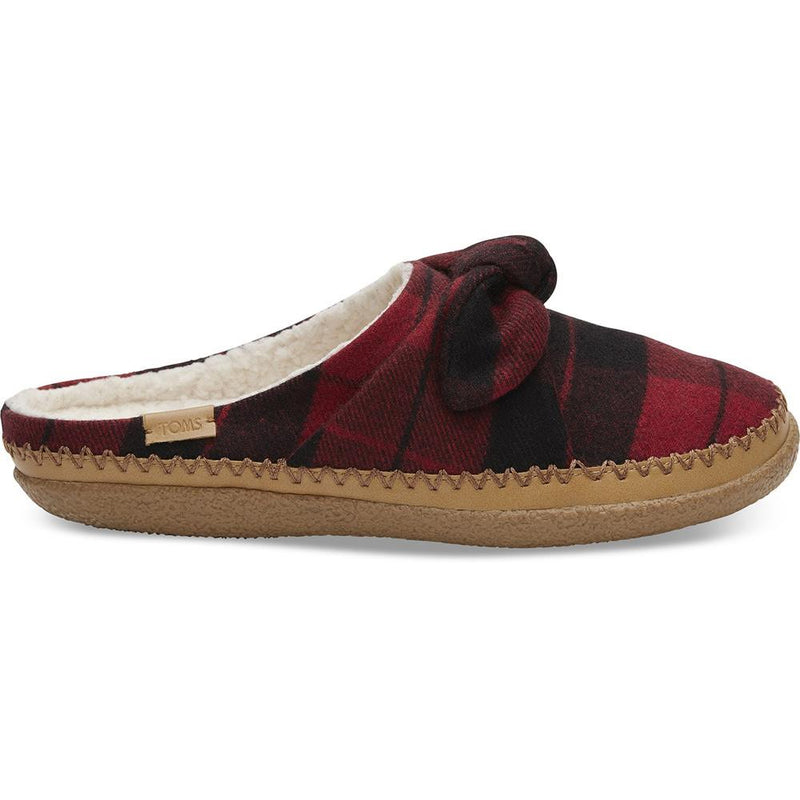 tom ivy slippers side womens slip on shoes red plaid