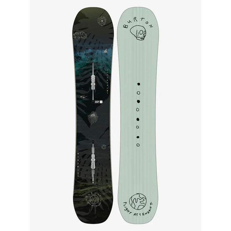 burton flight attendant front and back all mountain snowboards black/blue