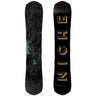 niche snowboards story front and back all mountain snowboards black/blue