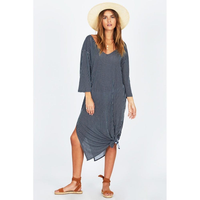 AMUSE SOCIETY MORNING FOG DRESS FRONT VIEW CASUAL DRESSES NAVY