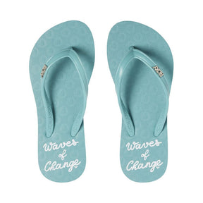 Roxy Roxy Girls Viva Stamp Flip Flops AQUA 1 Youth Girls Sandals 5T to 13T and 1 to 7 US Size