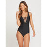 VOLCOM GMJ X VOLCOM 1PC FRONT VIEW ONE PIECE BATHING SUITS BLACK