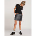 volcom frochickie skirt front view womens skirts black pinstripe