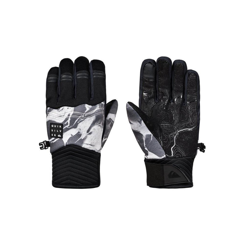quicksilver method youth gloves front and back view youth gloves black/grey
