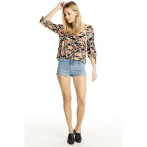 Saltwater Luxe Saltwater Luxe 3/4 Length Sleeve Blouse BLACK S Womens T-Shirts