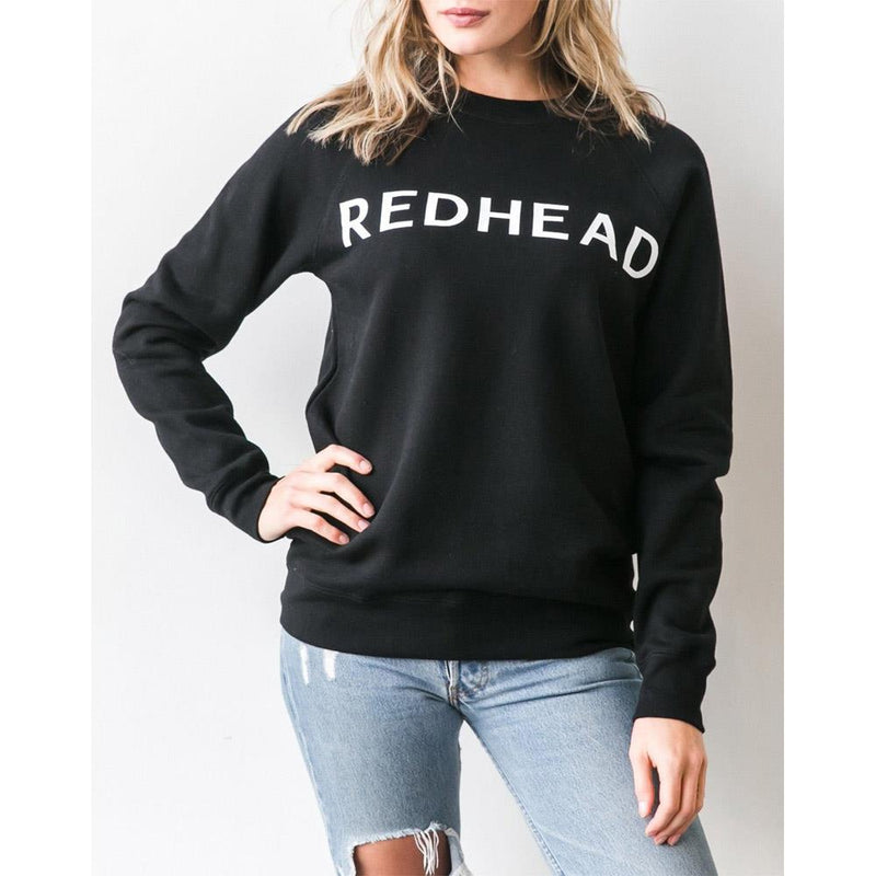 Brunette the Label, Redhead Crew Sweatshirt, Womens Sweatshirts, Black, BTLF022