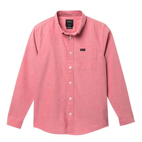 RVCA RVCA Boys That'll Do Stretch Long Sleeve Shirt PINK S Youth Boys (2-7) Button Up Long Sleeve