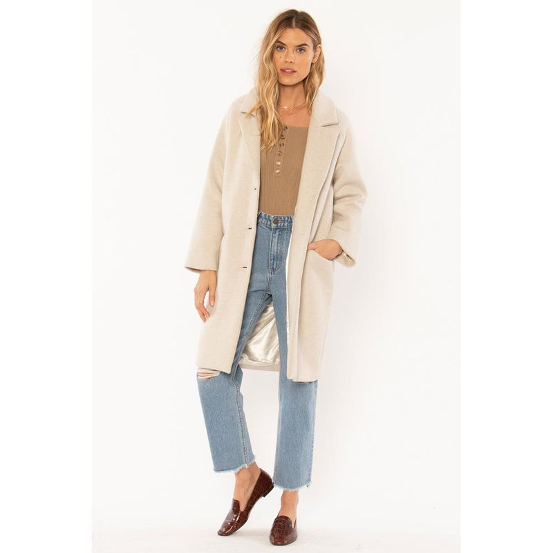 a704msie-oat Amuse Society Siena Wool Coat oatmeal front