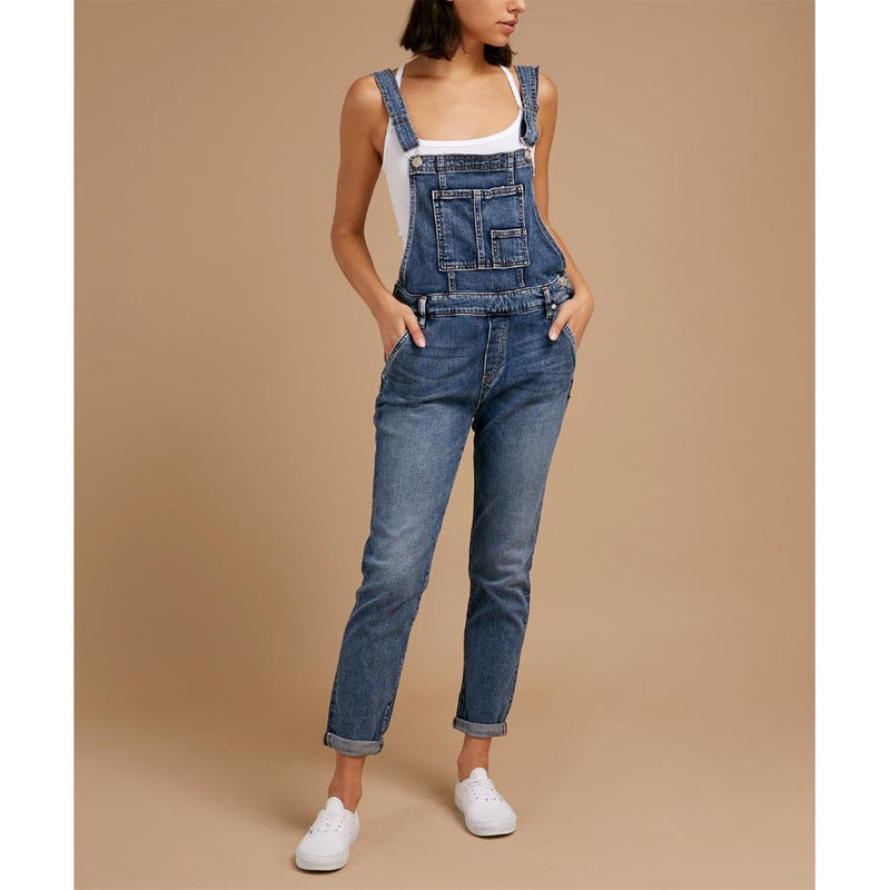 Silver Jeans, Overalls, Skinny Leg Overalls, Womens Jeans, Blue, Indigo, Denim, L27188SCP297, Front view
