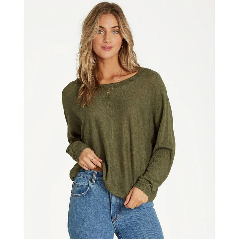 Billabong, JV11NBN0-SAG, Sage, No Regrets Sweater, Green, Womens Sweaters, Fall 2019, Front View