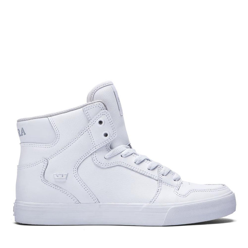 SUP-08201-149, Supra, Vaider, Leather High Tops, White, Side View