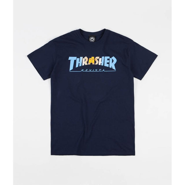 Thrasher, THR-311217, Navy, Argentina SS tee, Mens Short Sleeve T-Shirts