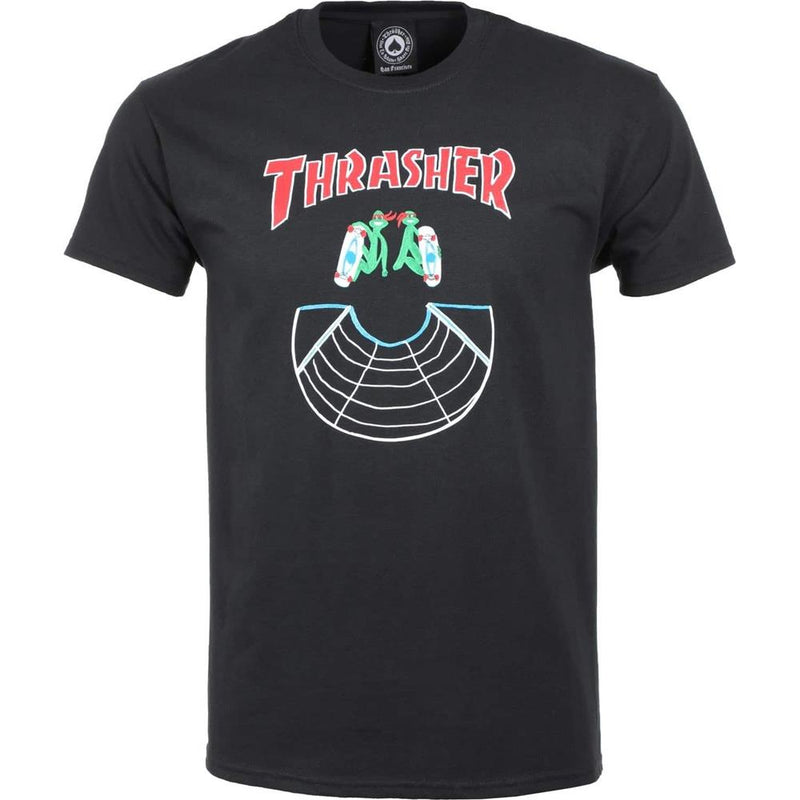 Thrasher, THR-311218, Black, Doubles SS Tee, Mens Short Sleeve T-shirts, Fall 2019