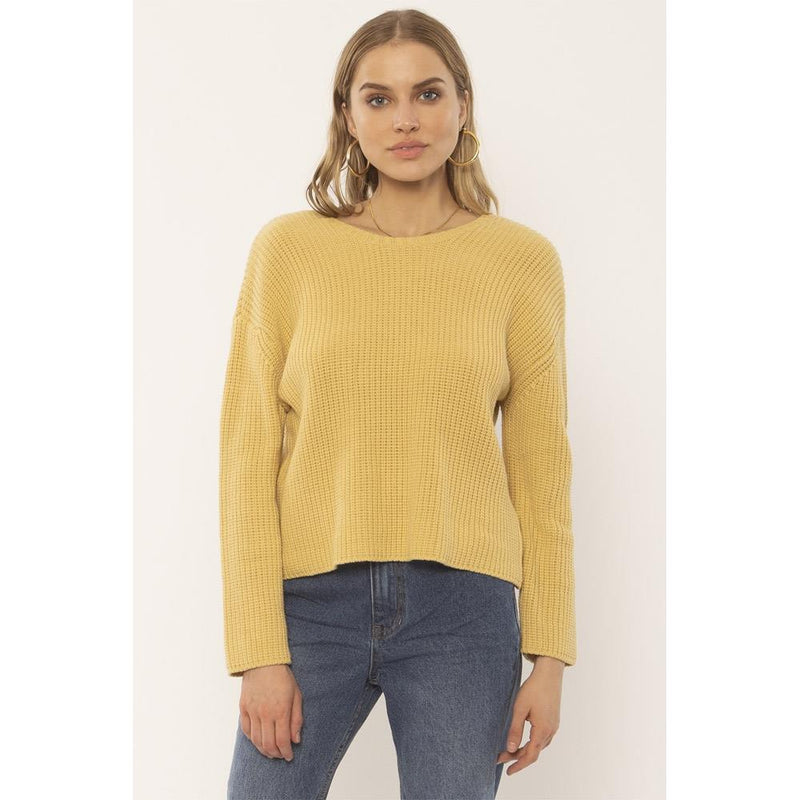 Amuse Society, A801MSUN, Sunset Road Sweater, Golden Hour, Yellow, Womens Sweaters, Holiday 2019