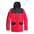 edytj03083-rqr0 DC Company Packable Snow Jacket racing red front view
