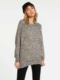 Women's Volcom Over N Out Sweater in Leopard.
