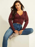 Guess Puff Sleeve Cinched Sweater