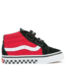 Vans VANS SK8 MID REISSUE V SUEDE SUITINGS SHOES FOR KIDS BLACK-RED 1 Youth Boys Skate Shoes 5T-13T & 1-7 US Size