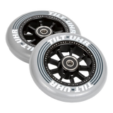 The UHR Wheels are part of Tilt’s Stage III collection which brings scooter wheel performance to the next level. The Ultra High Rebound formula is focused on rebound. Higher rebound gives you more speed and the smoothness while riding. The pregreased bearings and precisions spacers make assembly as easy as a feeble grind. Whether you're in the park or in the streets, the UHR wheels will maintain speed through whichever line you choose.  TILT - UHR WHEELS Colour: Slate pair  05-16-650
