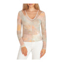 Guess Guess Tatiya Layered Mesh Top Poetic Floral Print S Womens Long Sleeve Shirts